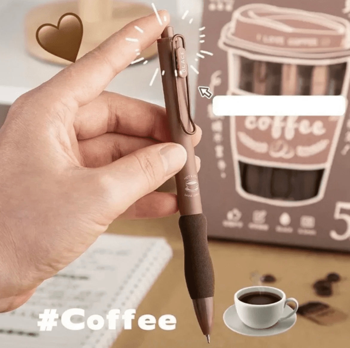 Coffee Theme Kawai Pen Set
