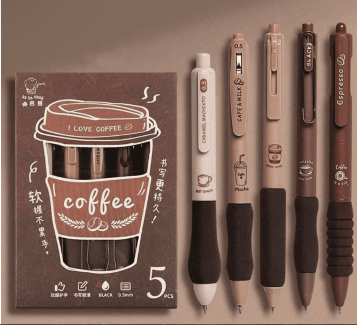 Coffee Theme Kawai Pen Set