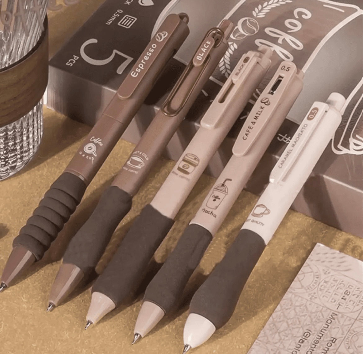 Coffee Theme Kawai Pen Set